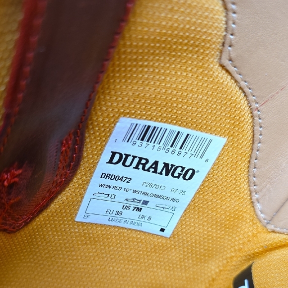 Durango Women's Crush Tall Western Boots  Snip Toe Size 7 - Picture 6 of 7